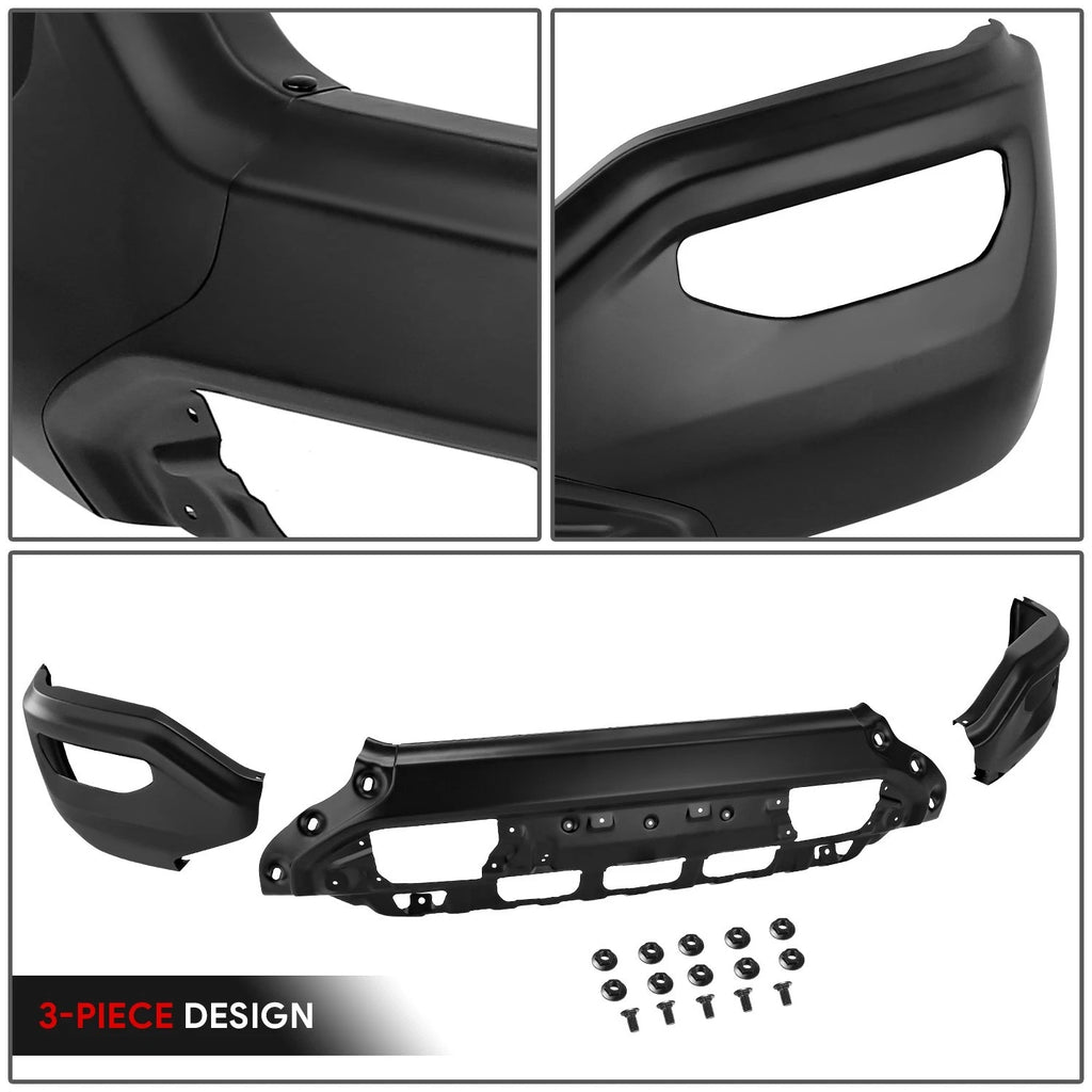 Front Bumper Face Bar for GMC Sierra 1500 Limited (2016–2019) Black w/o Sensor Holes