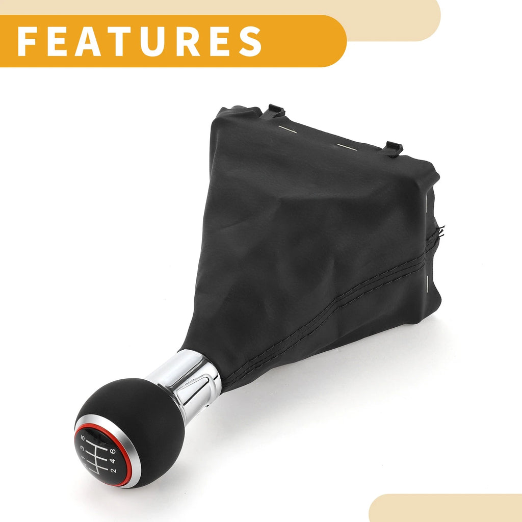 6 Speed Manual Shift Knob with Boot Cover for Audi A3 (2008–2013)
