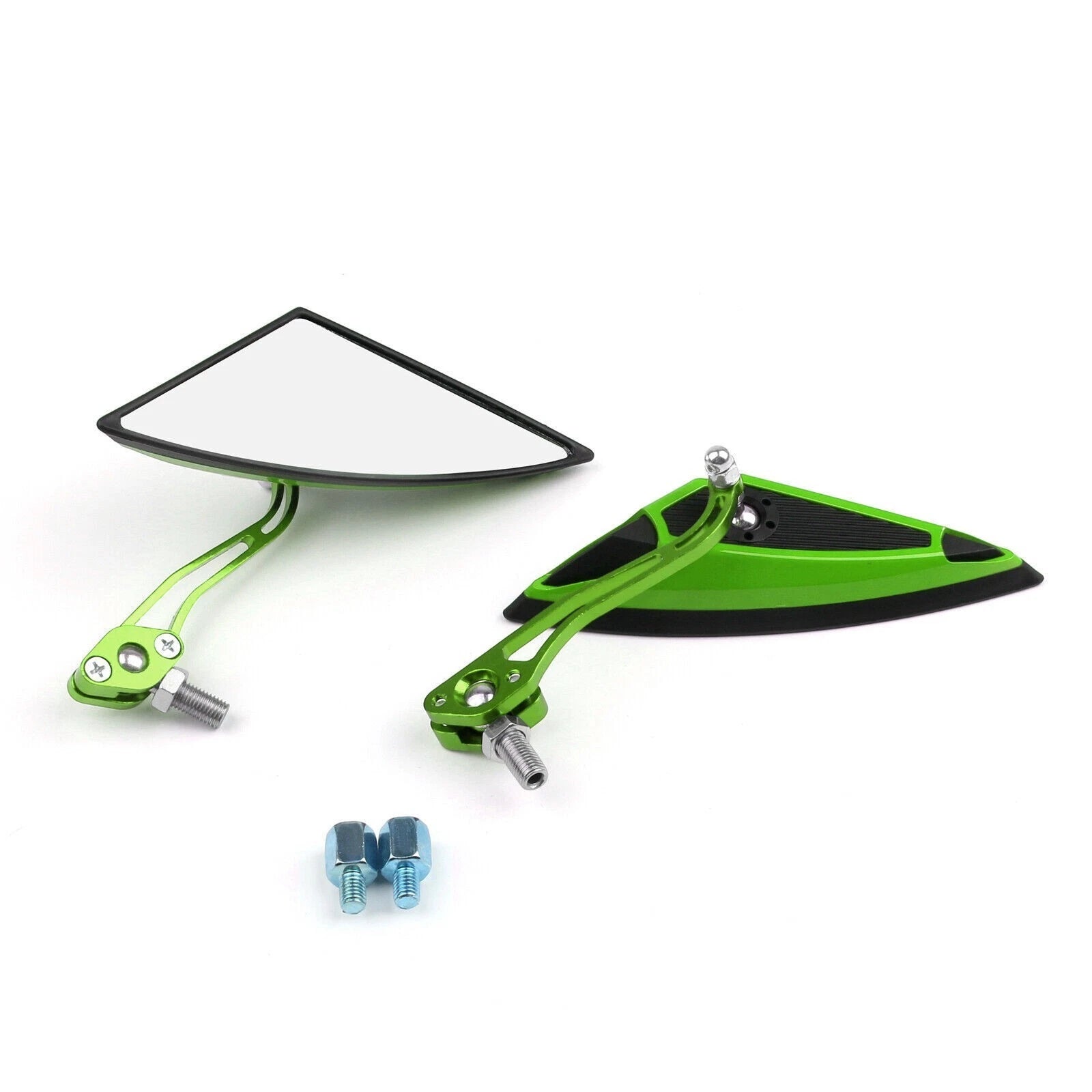 Side Rear View Mirrors for Motorcycle Scooter (8mm 10mm) - Green