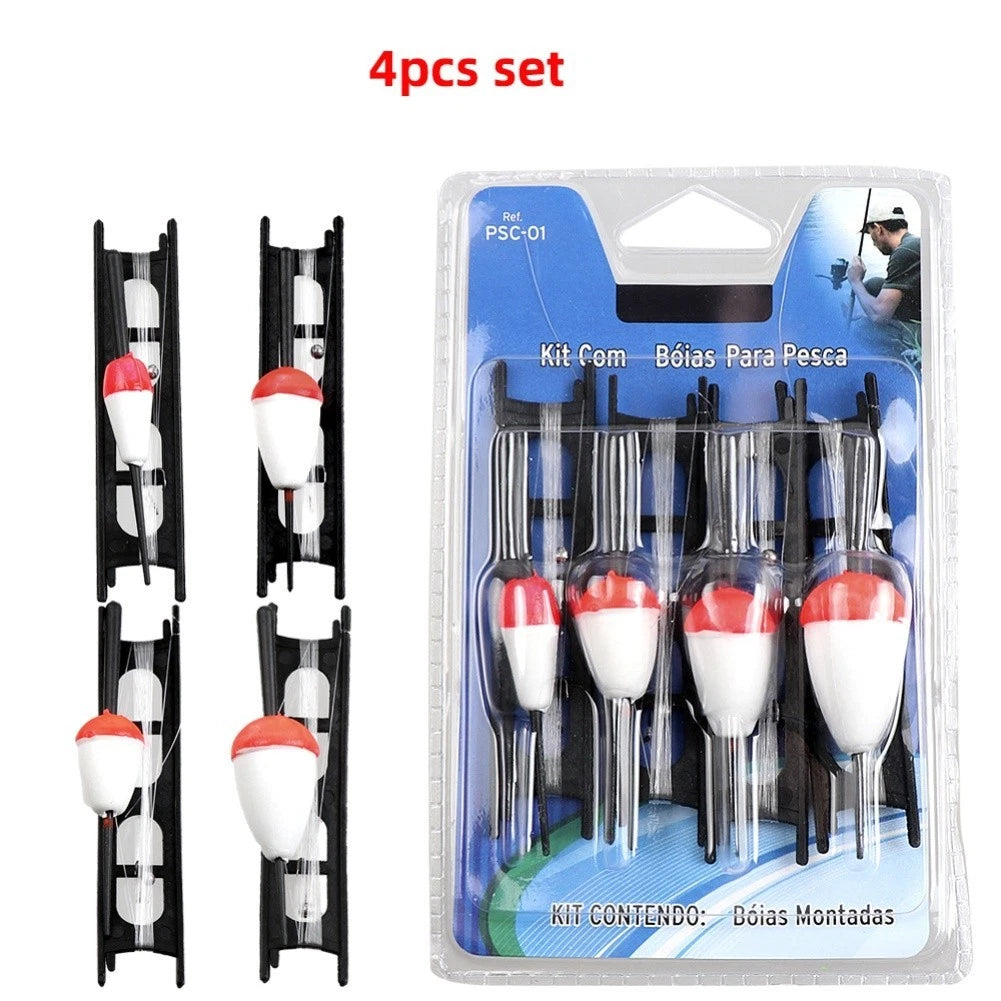 8pc Fishing Float Set with High Visibility Bobbers and Rigged Lines