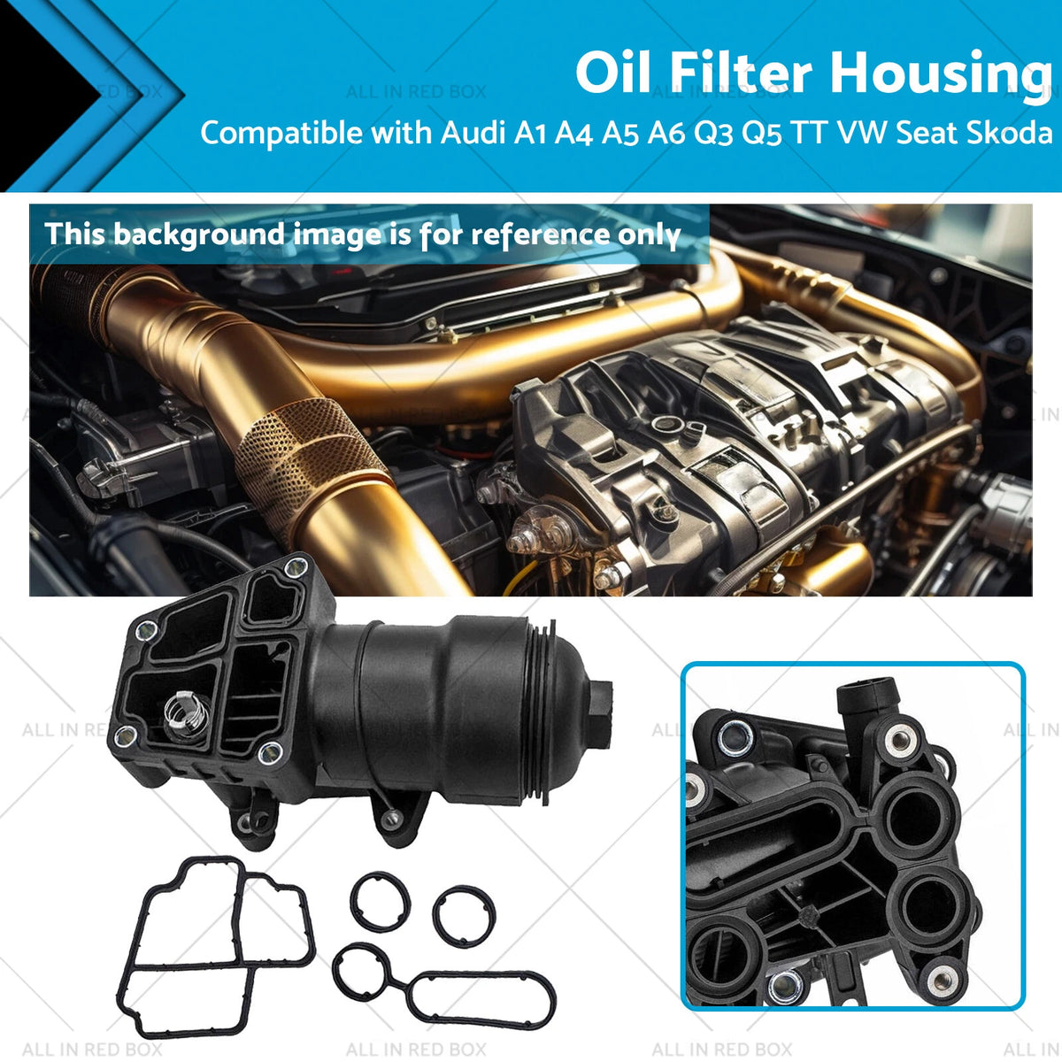 Oil Filter Housing 03L115389H for VW Audi Seat Skoda A1 A4 A5 A6 Q3 Q5 (2003–2023)