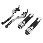 Silver Brake Clutch Lever Handlebar Grip Set for Yamaha XSR900 (2016-2023)