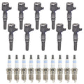 Set of 10 Ignition Coils & Spark Plugs for Ford F250 Super Duty V10
