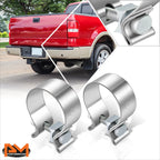 2X T409 Stainless Steel Catback Exhaust Clamps for Universal Fit