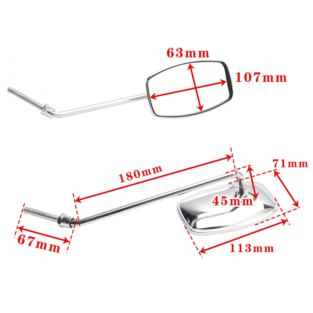 Mirrors 8mm for Honda C100 C110 C102 CA100 CA110 CA102 C105 C200 CA200