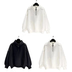 Street Style Sweatshirt for Men - Stand Collar, Zipper, Long Sleeve