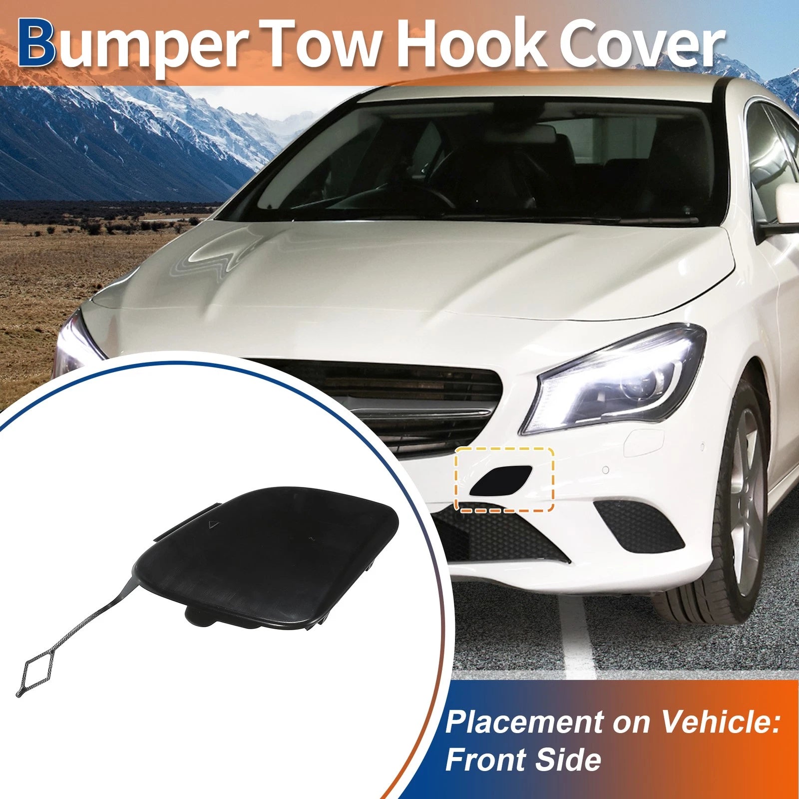 Tow Hook Cover for Mercedes-Benz CLA W117 (2014–2019) No.A1178851300 Black