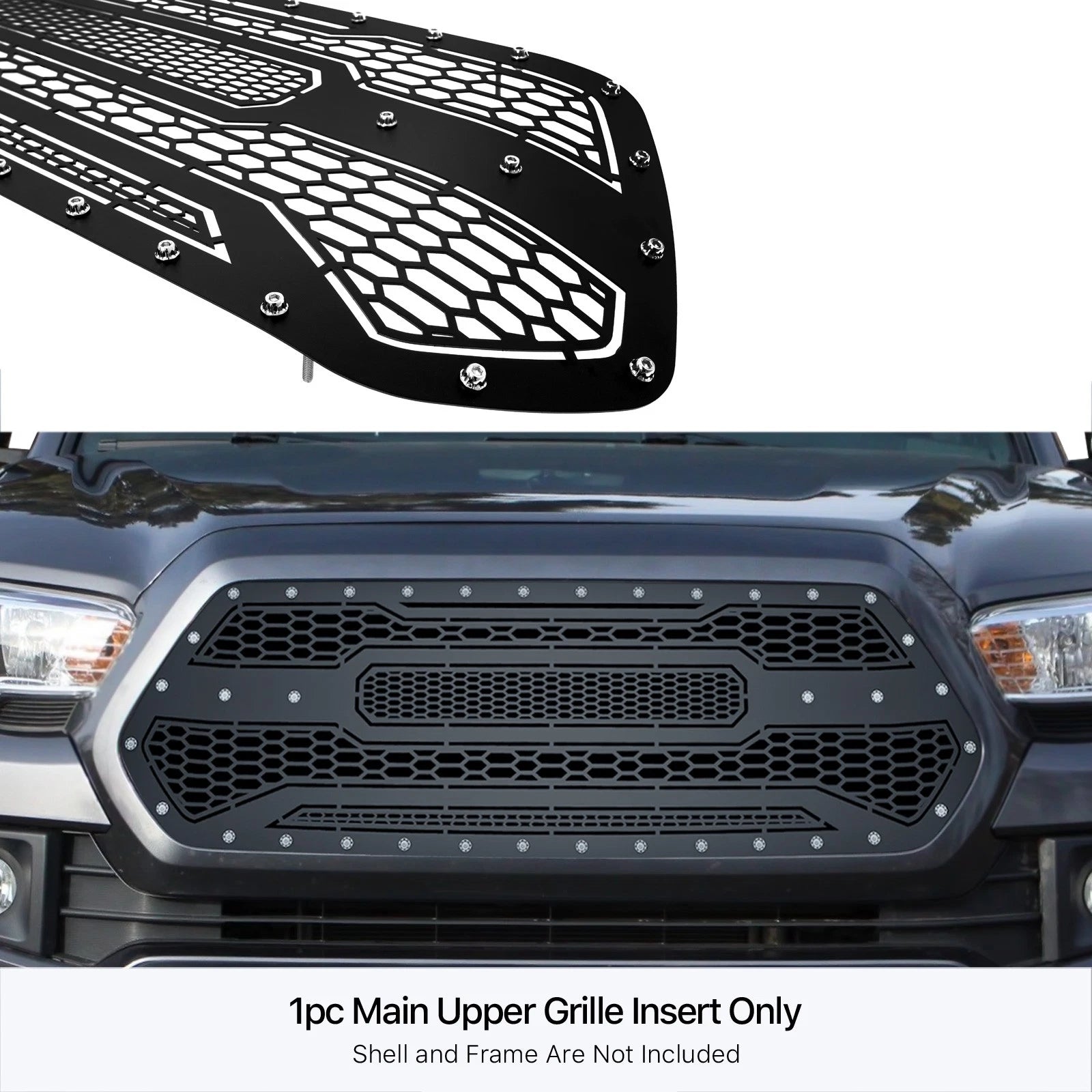 Stainless Black Laser Cut Grille Insert for Toyota Tacoma (2016-2017)