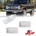 Pair Clear Front Parking Turn Signal Light Lenses for Ford Bronco (1969–1977)