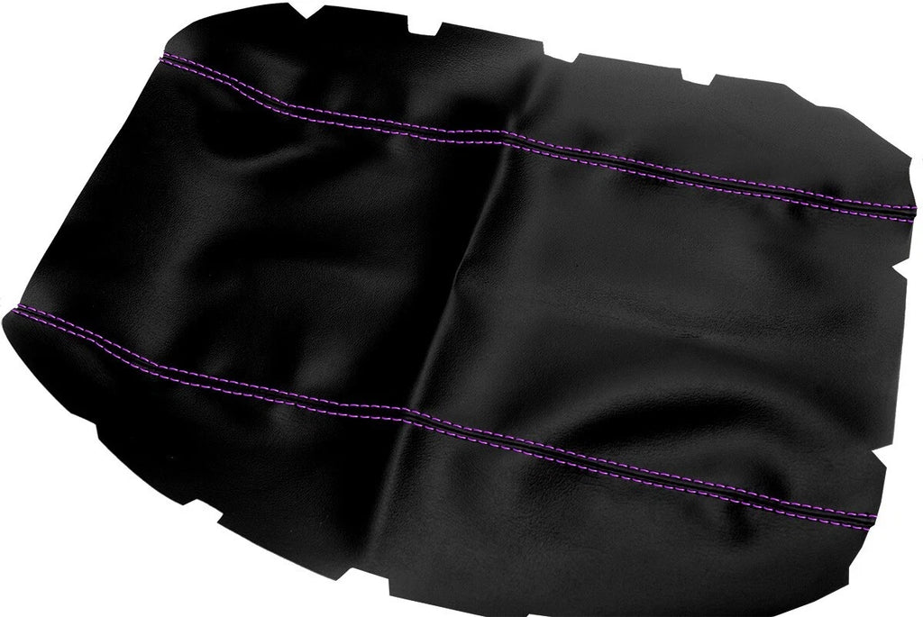Leather Console Lid Armrest Cover for Ford Expedition (2003–2006) Purple Stitch