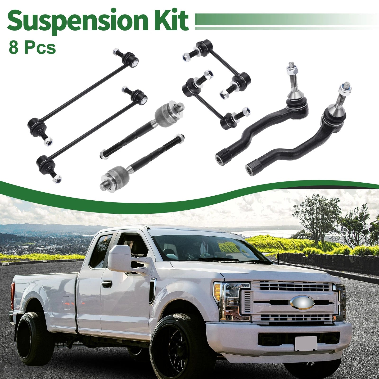 8pcs Front Suspension Kit Tie Rod End Sway Bar Link for Ford Fusion (2006–2012)