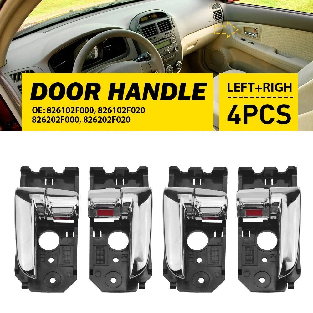 Set of 4 Inside Door Handles Gray LH RH for Kia Spectra Spectra5 (2004–2009) 826202F000