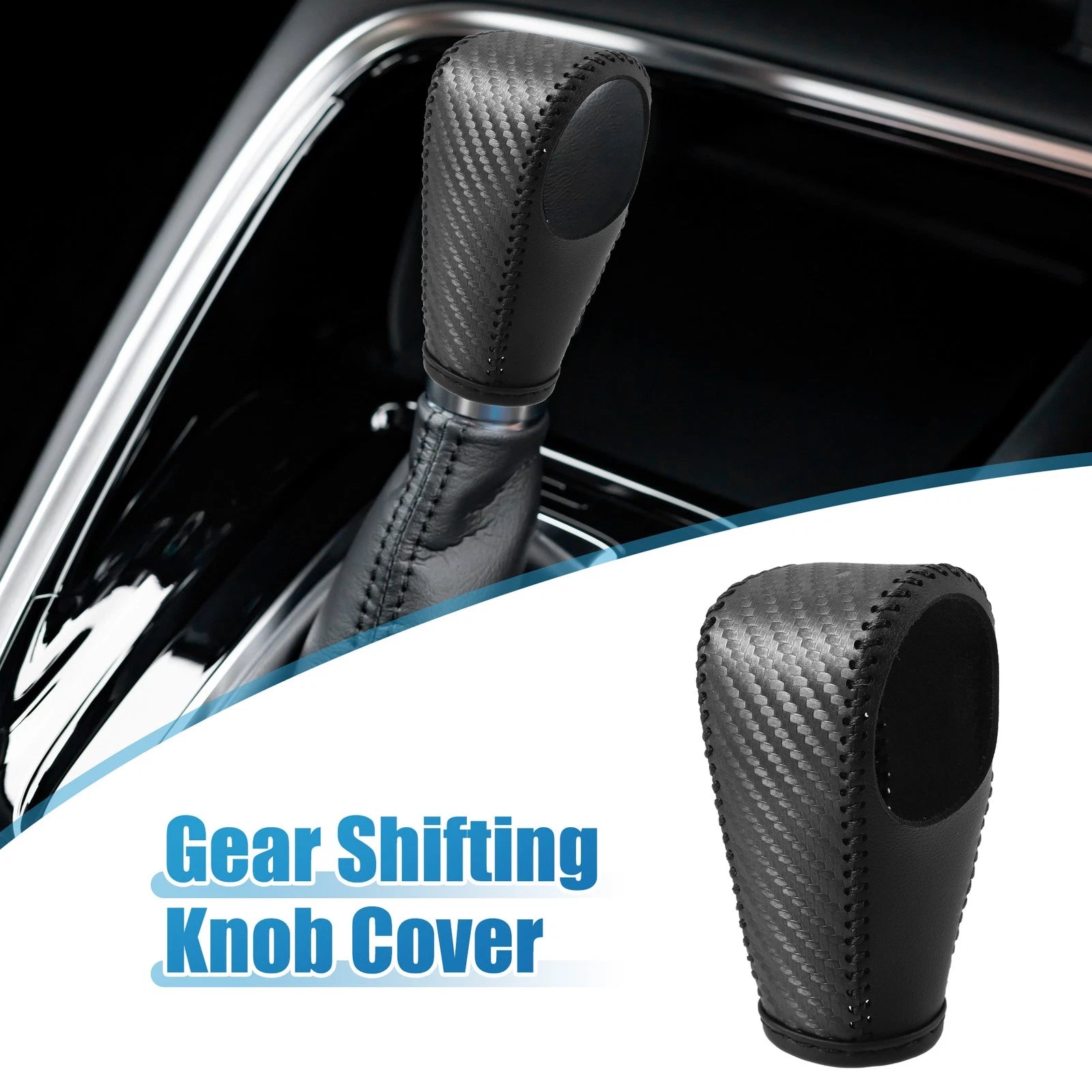 Gear Shifting Knob Cover for Honda HR-V (2016–2023) PU Leather Carbon Fiber