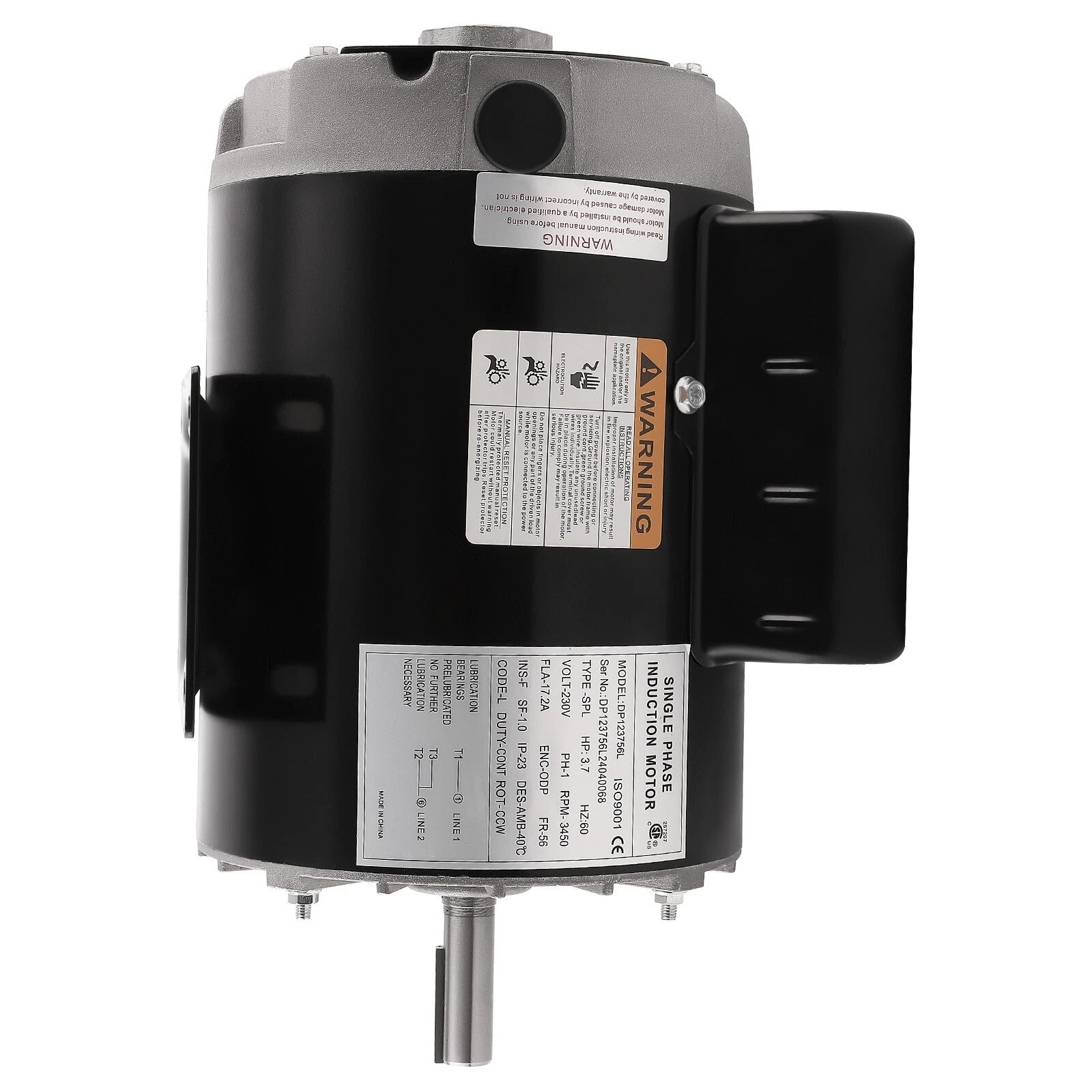 Compressor Duty Motor Replaces For General Equipment 3.7 HP 3450 RPM 230V 17.2A