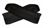 2PC Leather Armrest Door Panel Cover for Nissan 350Z Coupe (2006–2008) Red Stitch