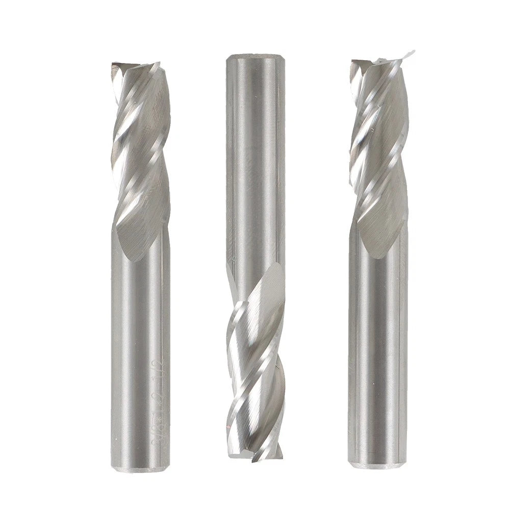 3Pcs 3/8" Carbide End Mill for Mills (Regular Length)