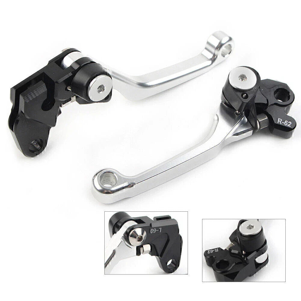 Silver Pivot Brake Clutch Levers for Suzuki RM125 RM250 RM85 (2001-2023)