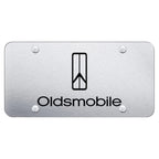 Rocket Logo on Brushed Stainless Steel License Plate for 88 Oldsmobile