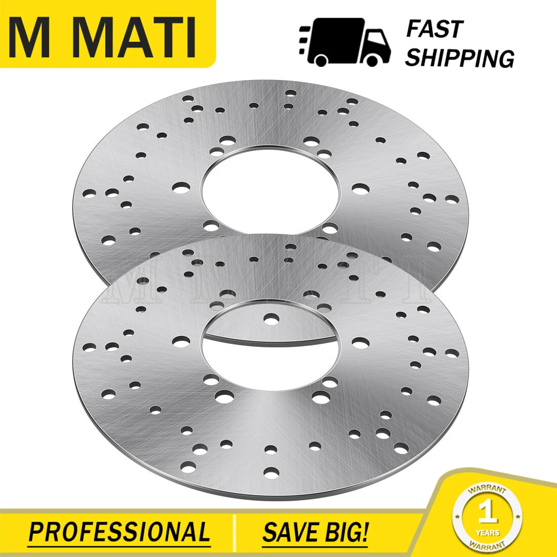 2 Front Brake Disc Rotors for Polaris Sportsman 500 6x6, 400 (2001–2008)