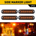 4X Amber LED Side Marker Lights for RV Truck Pickup Trailer (Waterproof)
