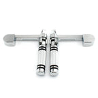 Chrome Stirrup Heel Foot Rest Pegs for Harley Sportster XL 883 1200 (2004-2023)