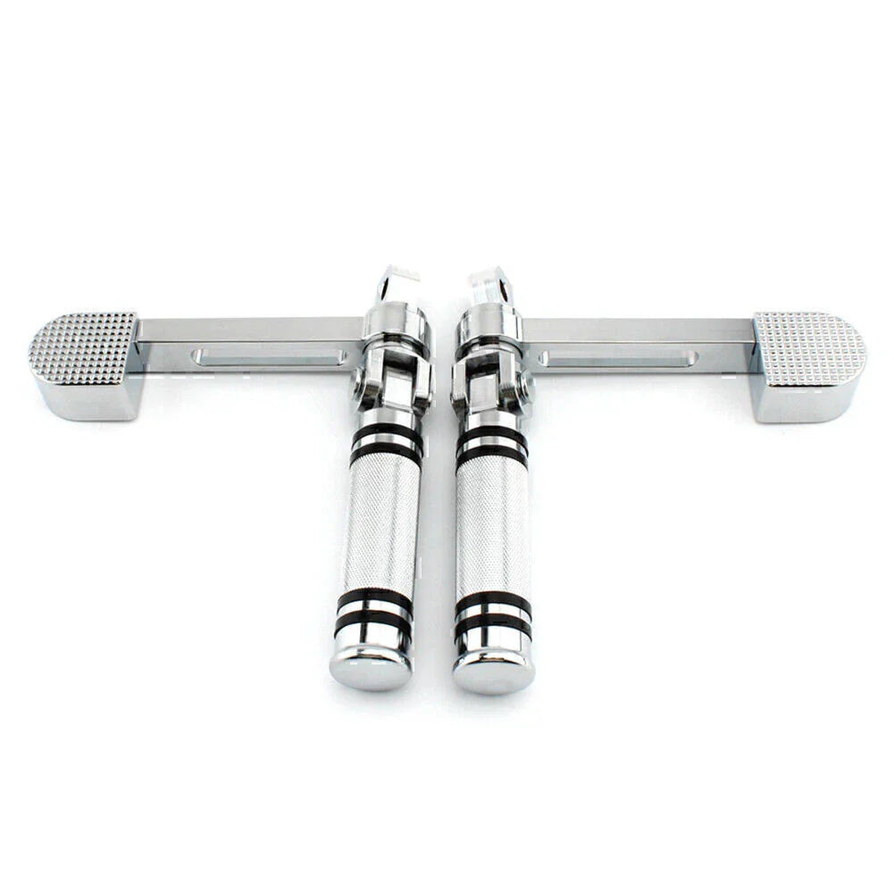 Chrome Stirrup Heel Foot Rest Pegs for Harley Sportster XL 883 1200 (2004-2023)