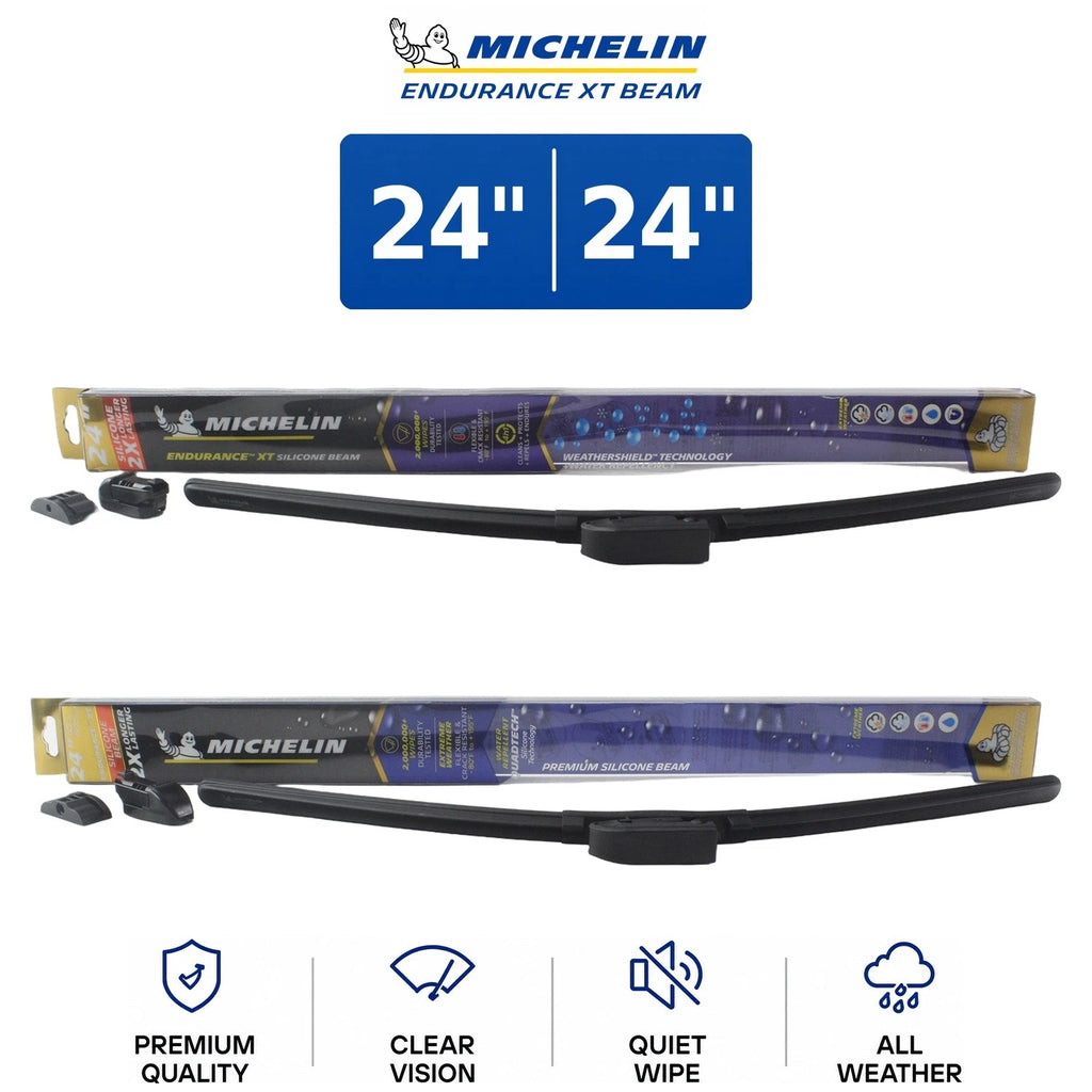 Set of 2 Michelin Endurance XT Beam Wiper Blades for Kia (2002–2005)