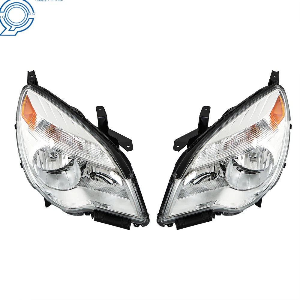 Set of 2 LH+RH Headlights for Chevy Equinox LT/LS (2010–2015) Halogen Chrome