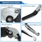 Brake Clutch Levers for Honda NC700/NC750 S/X (1 Pair, Titanium Black)