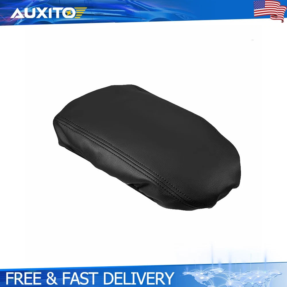 Black Leather Center Console Armrest Lid Cover for Kia Optima (2016–2020)
