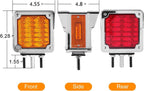 2X Amber/Red 39 LED Double Face Pedestal Stop Tail Lights for Trailer Truck