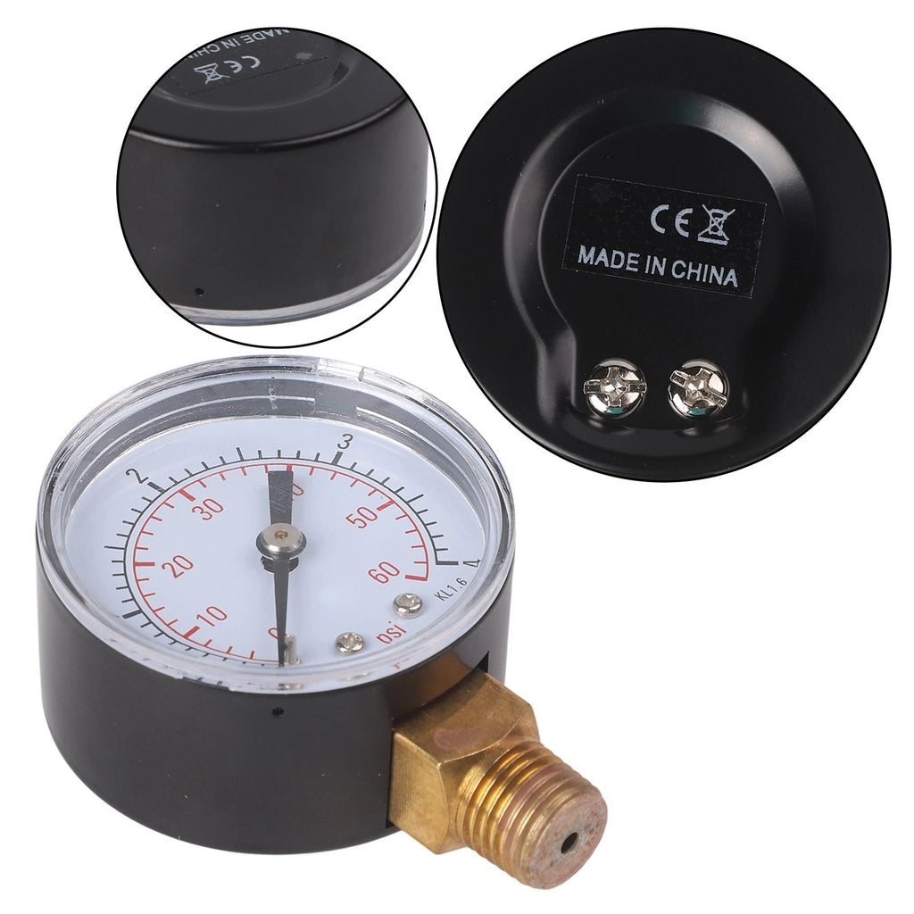 14in Pressure Gauge for Industrial Use (0-4 Bar, NPT Connection)