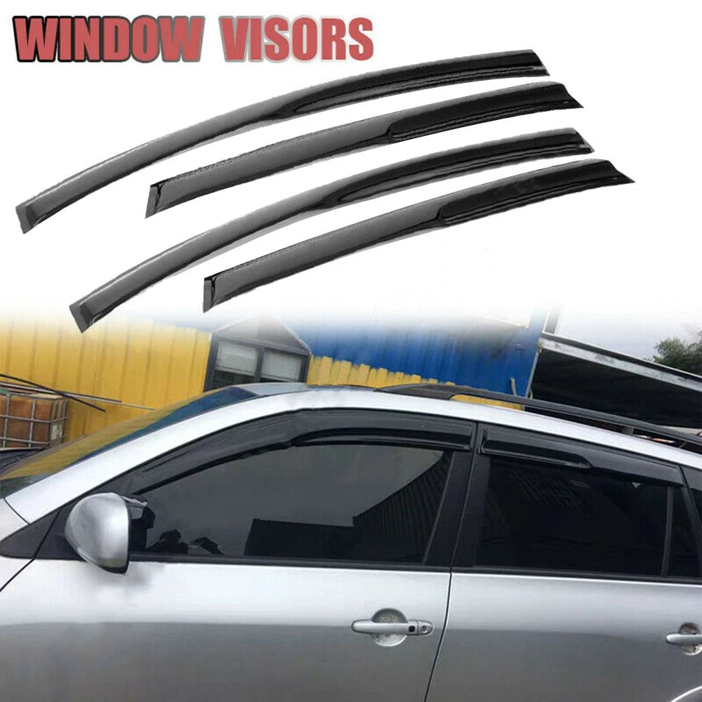 Set of 4 Window Visors for Toyota RAV4 (2006–2012) Black Acrylic