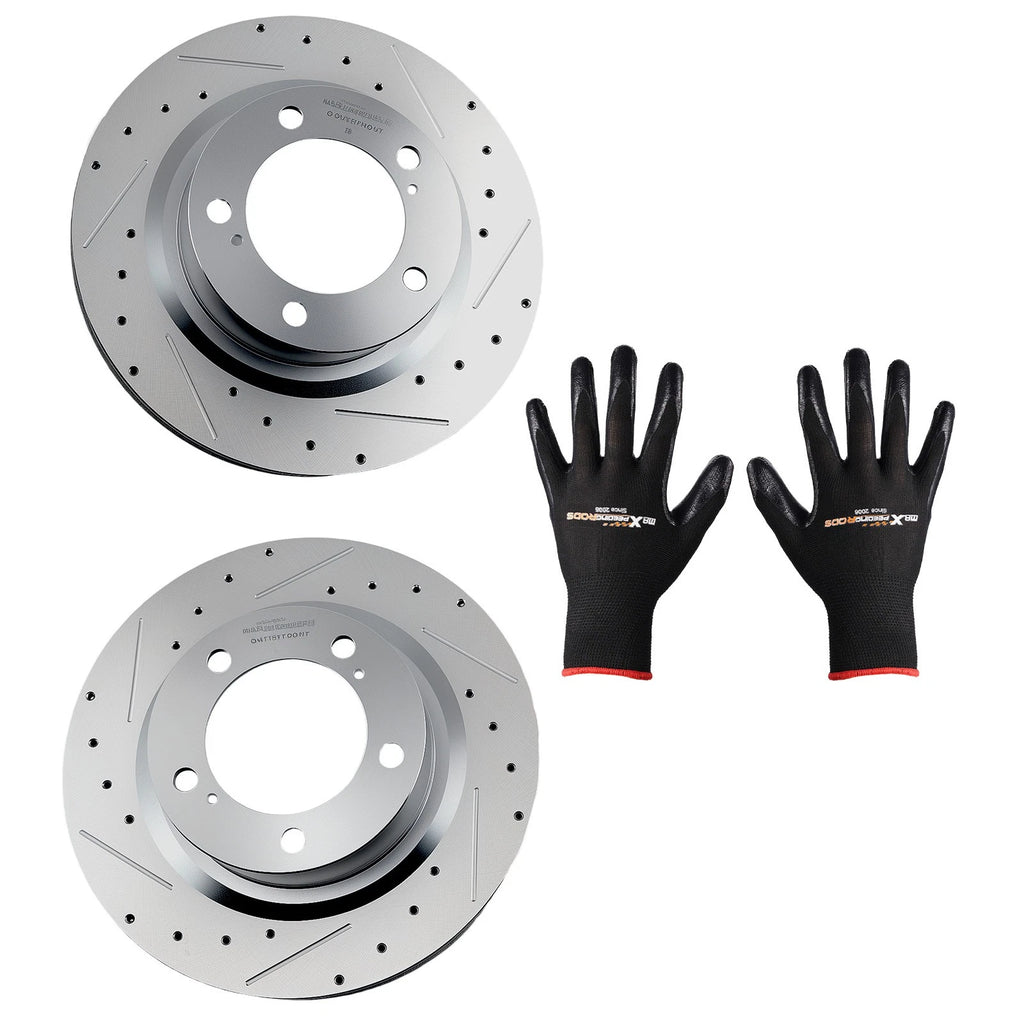 Front Drilled & Slotted Disc Brake Rotor for Toyota Land Cruiser (2016–2021) S-31482