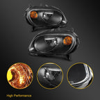 Pair Headlight Assemblies for Chevy HHR (2006–2011) Black Housing