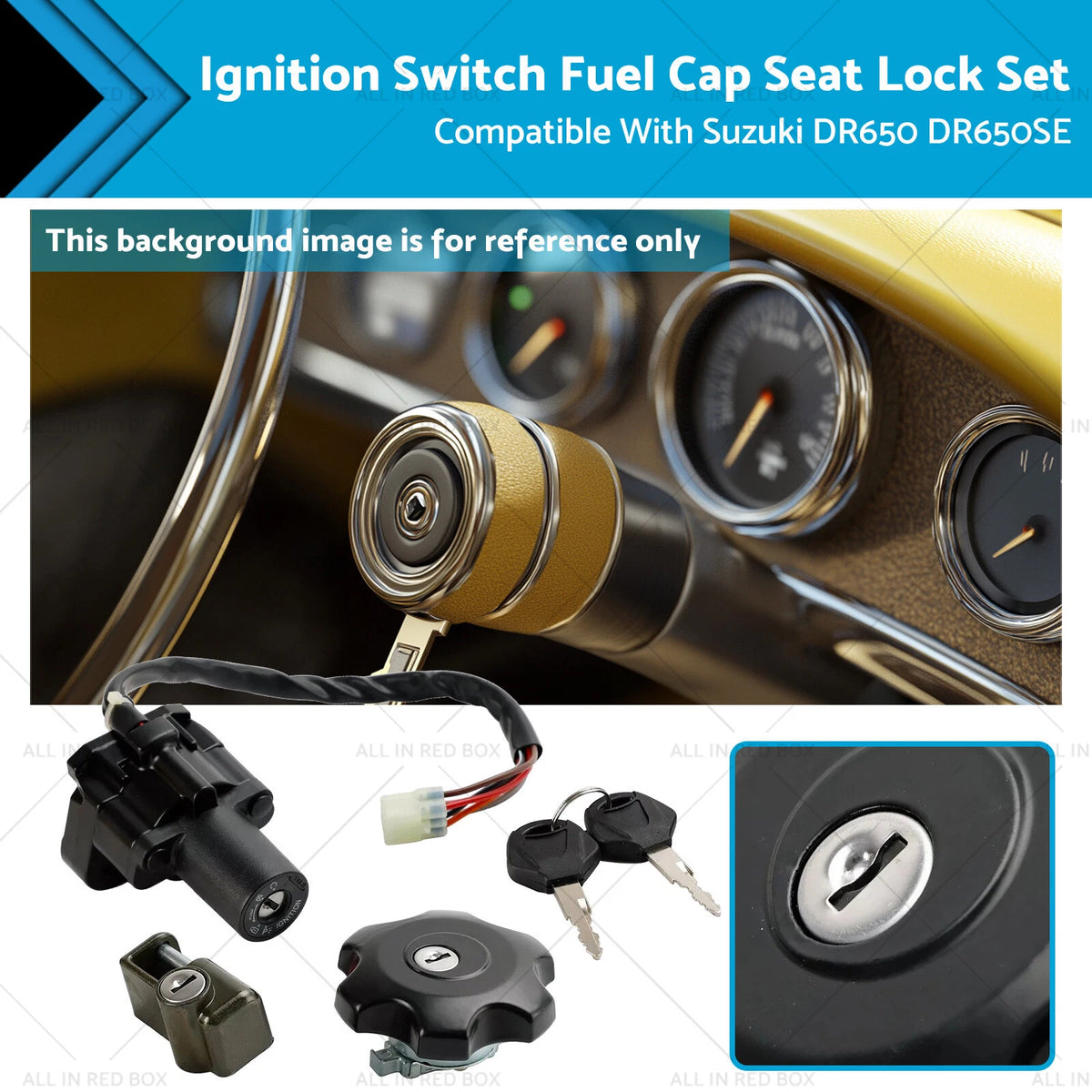 Ignition Switch Fuel Cap Seat Lock Set for Suzuki DR650 DR650SE (1996–2022)