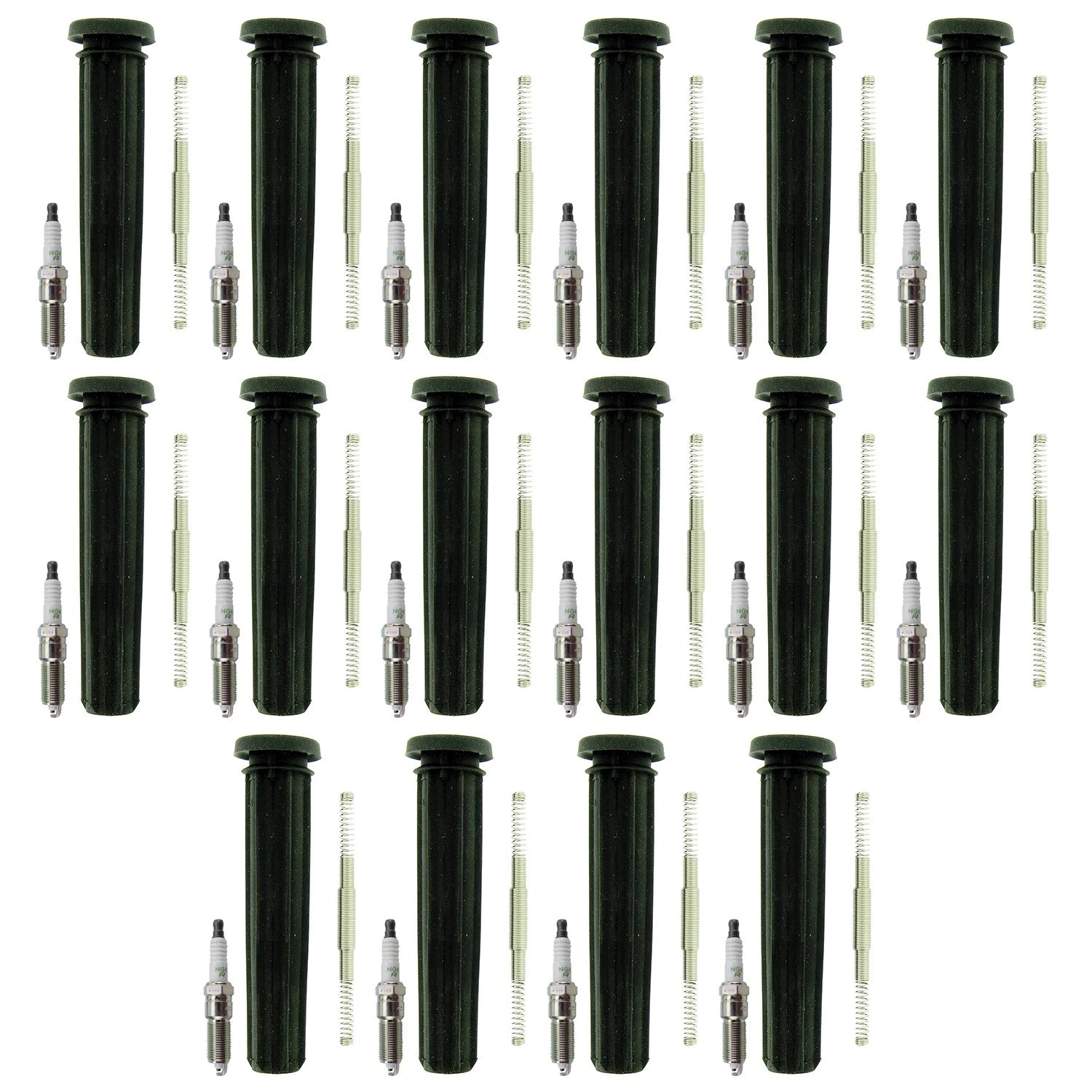 Set of 16 NGK V-Power Spark Plugs & Coil Boots for Charger Durango RAM 5.7L V8
