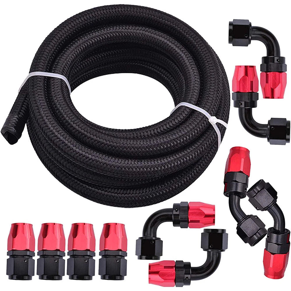 3/8" AN-6 Stainless Braided Oil/Fuel Hose Line for Universal Fit (2008–2024)