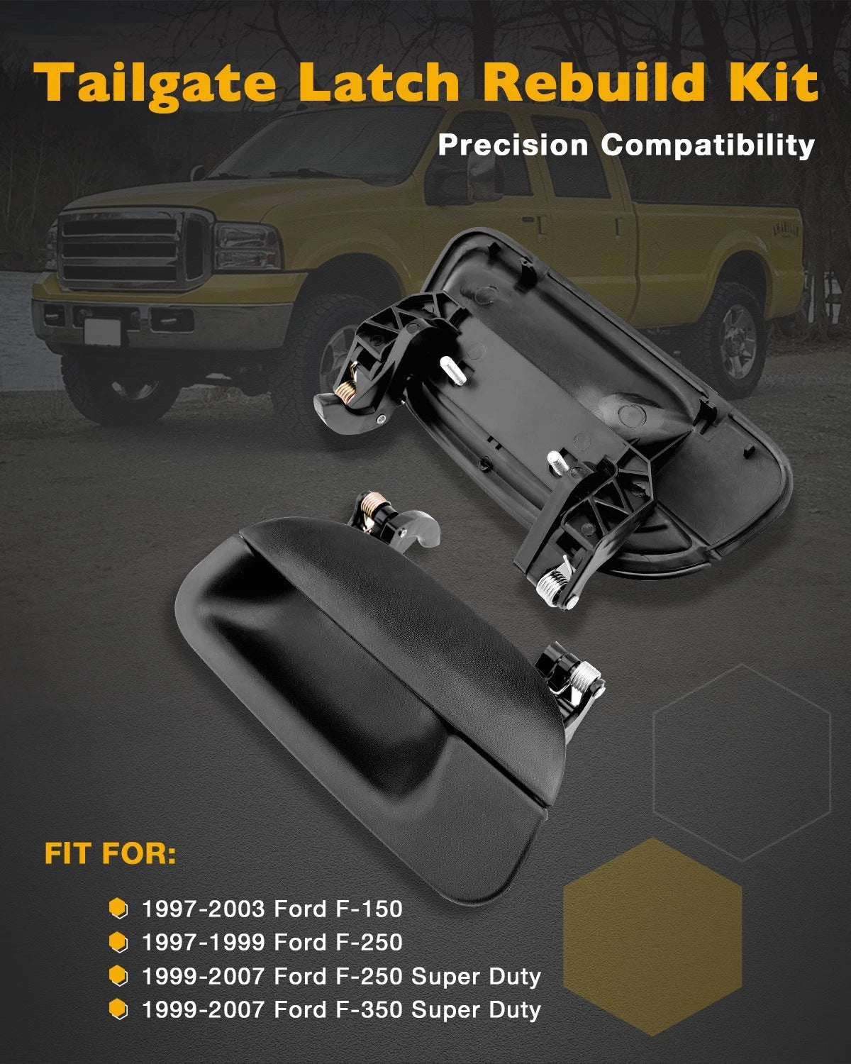 Tailgate Handle Bezel Lock Set for Ford F150 F250 F350 (1997-2007)