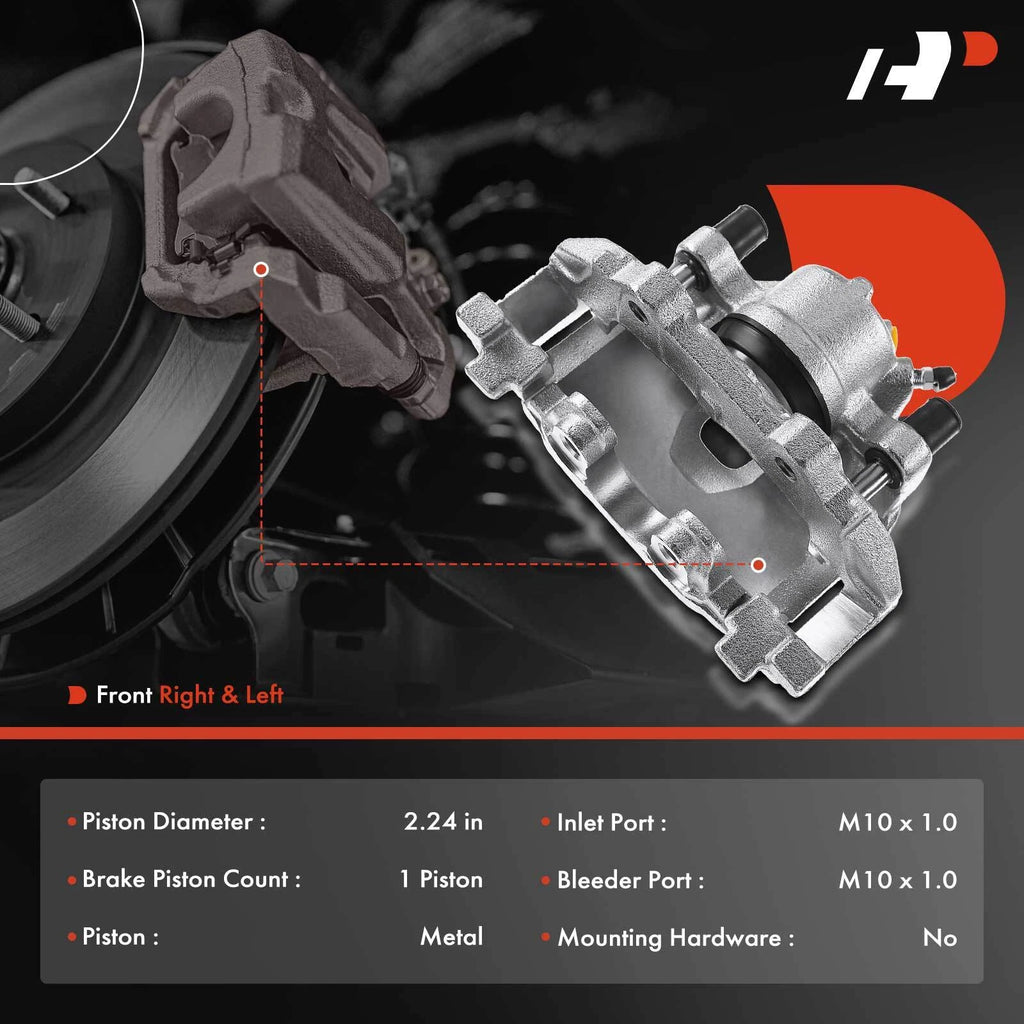 Pair Front Brake Calipers with Bracket for Ford Escape Focus (2013-2020)
