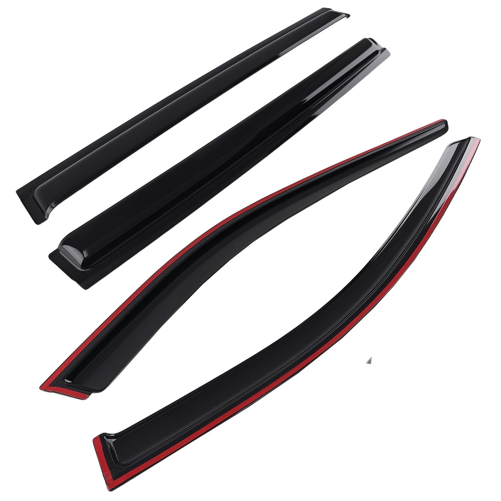 Set of 4 Wind Deflector Visor Rain Guard for Nissan Rogue (2014–2020) Black