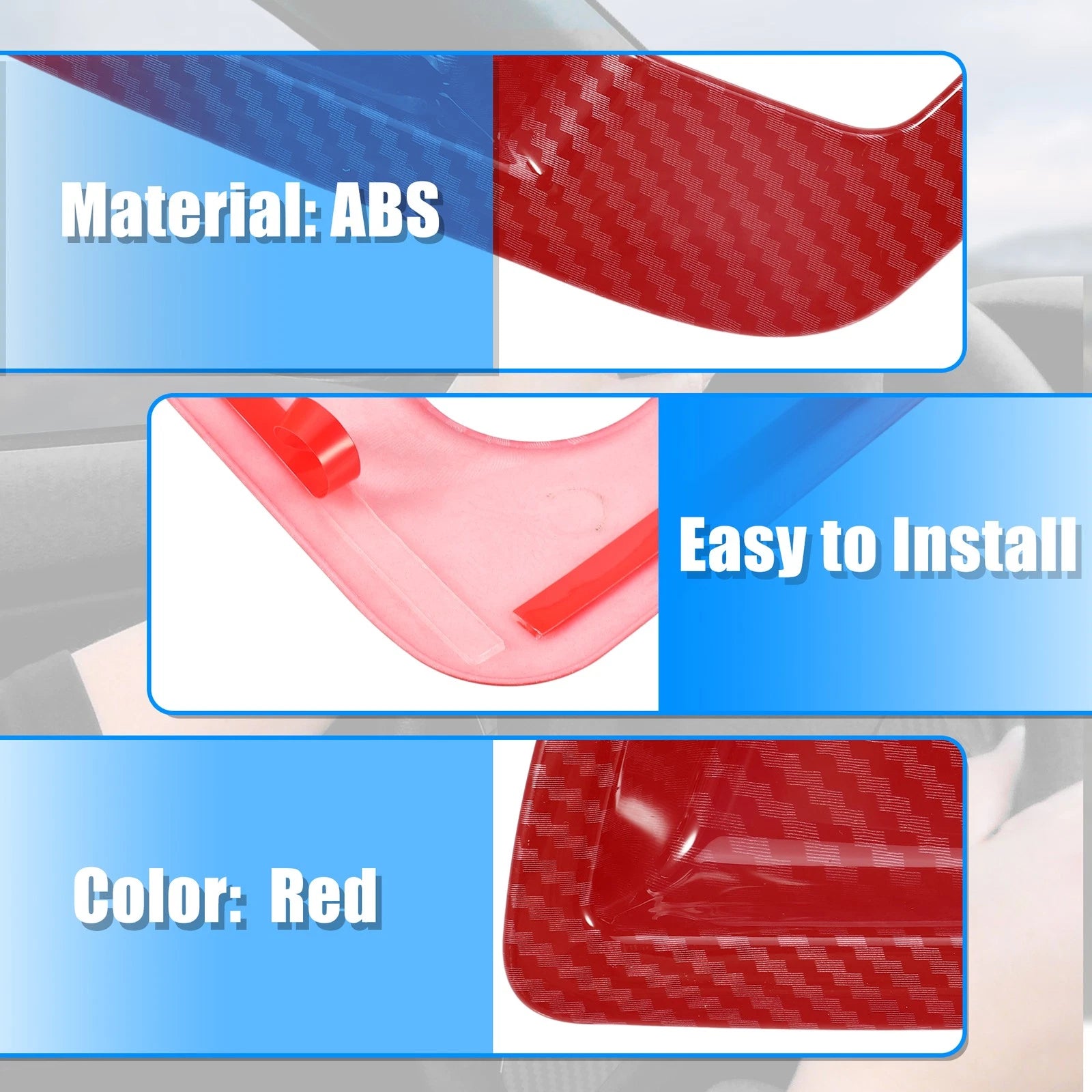 Set of 4 Carbon Fiber Pattern Inner Door Handle Bowl Covers for Dodge 
