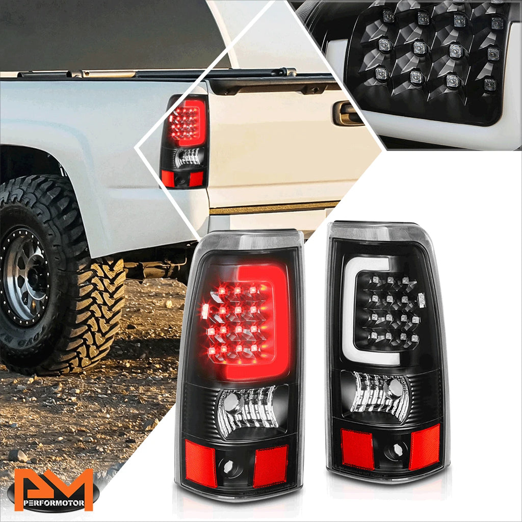 3D LED C-Bar Tail Light for Chevy Silverado (2003–2007) Black