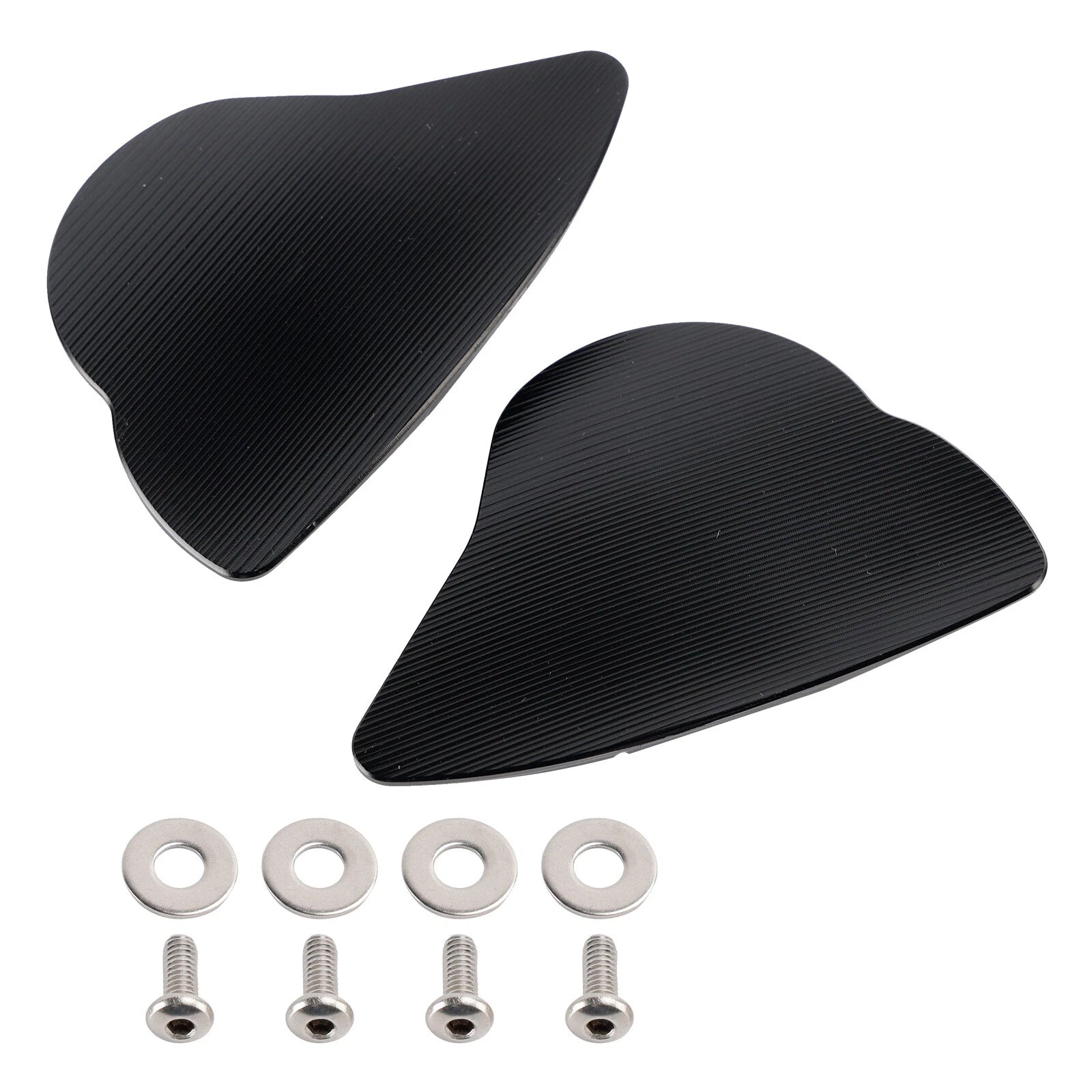 Black mirror delete blanking block off plates for Yamaha YZF-R6 (2017–2024)
