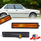 2X Amber Lens Front Bumper Side Marker Lights for BMW E30 E32 E34 (1982–1996)
