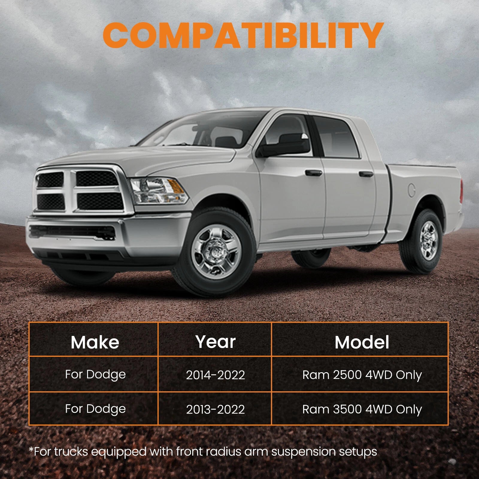 2.5 Inch Leveling Kit for Dodge Ram 2500 3500 (2013–2023)