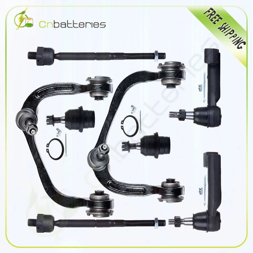 8x Front Upper Control Arms Tie Rod Links Kit for Lincoln Navigator (2007–2014)