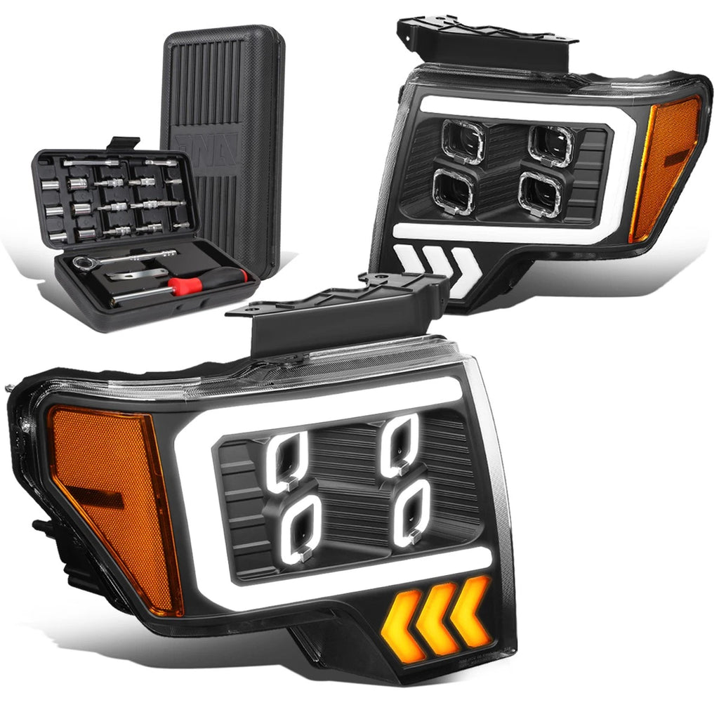 LED DRL Halo Projector Headlights for Ford F-150 (2009–2014)