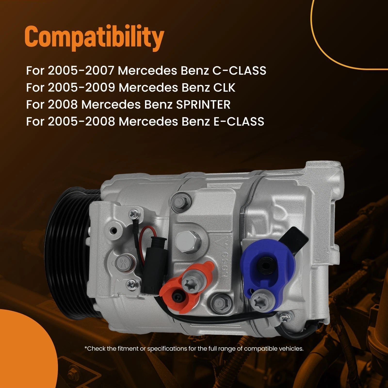 A/C Compressor 7SEU17C for Mercedes Benz C-Class E-Class (2005–2008)