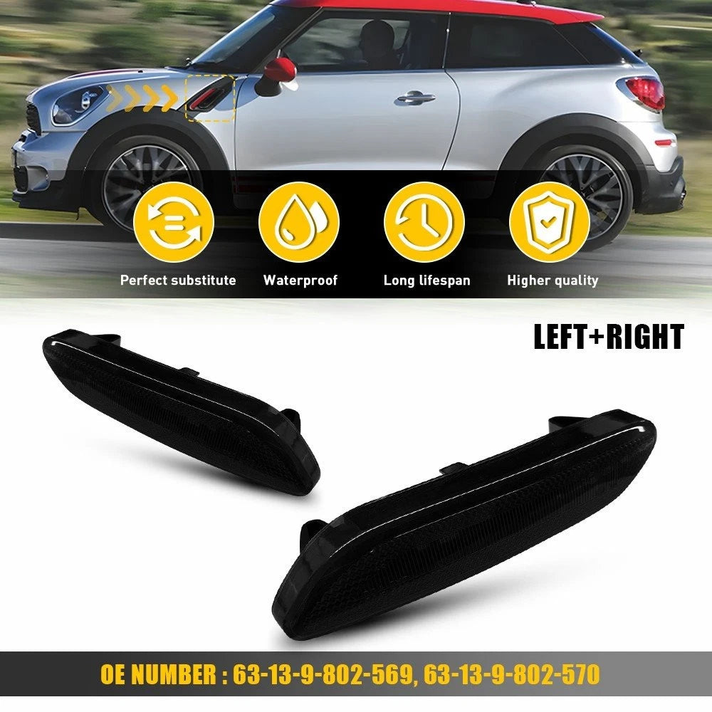 Smoke LED Side Marker Turn Signal Light for Mini Cooper Countryman R61 R60 (2010–2016)
